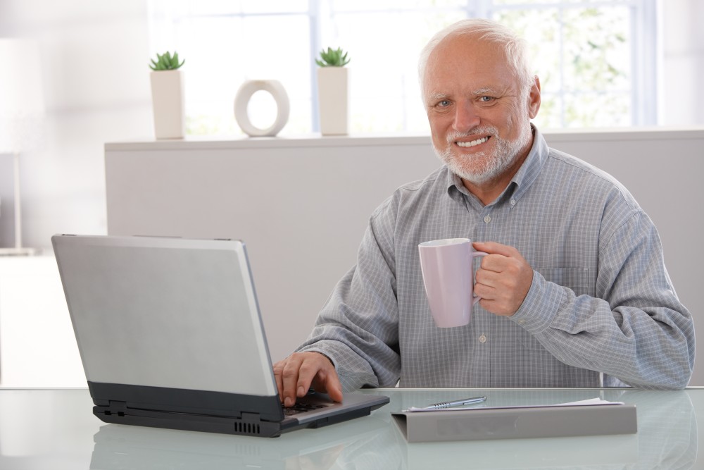 man with laptop
