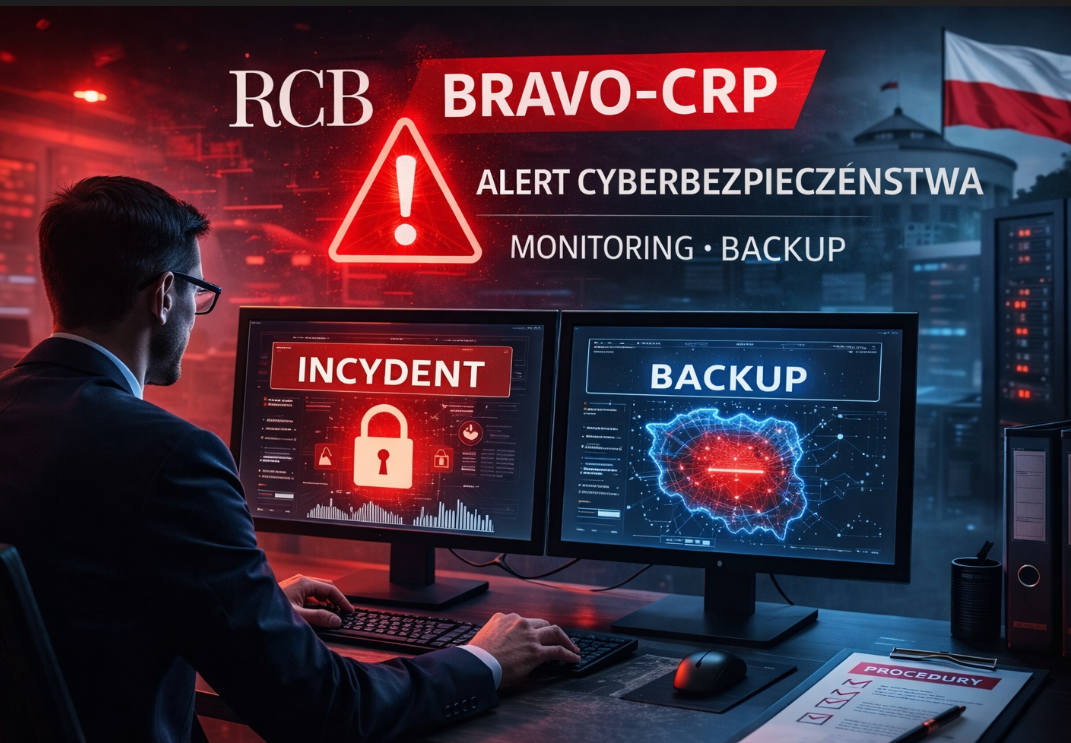 Monitoring i backup systemów IT w jednostce publicznej – stopień alarmowy BRAVO-CRP