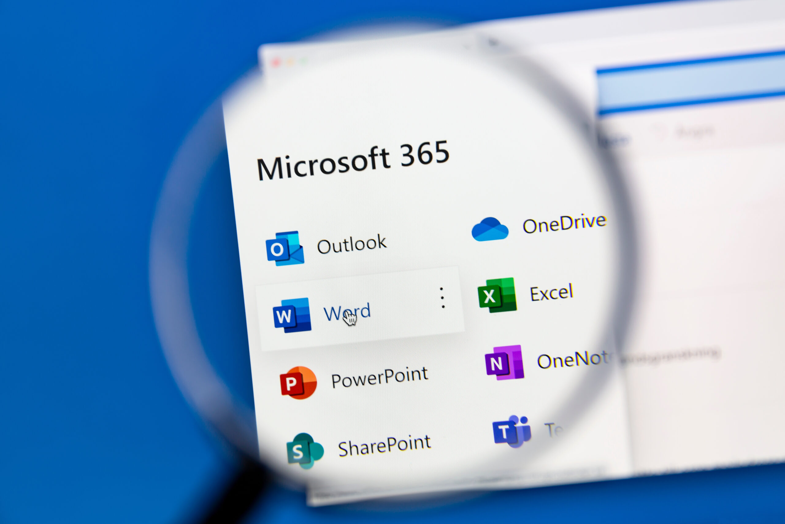 Zdjęcie przedstawiające programy wchodzące w skład Microsoft 365
